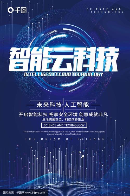 智能云科技蓝色海报